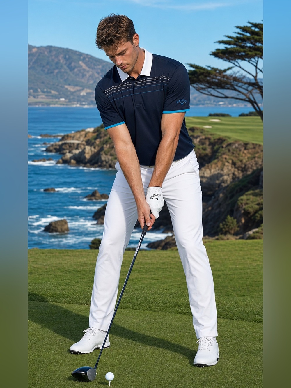 New With Tag - Callaway Golf Shirt. men’s XXL. Navy Blue with accents.